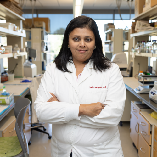 Harini Sampath in her lab
