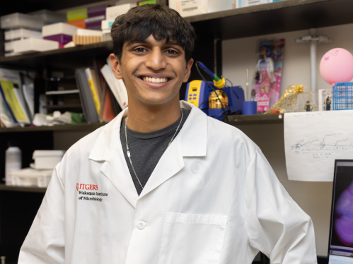 Omar Khan in the Barber Lab